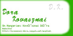 dora kovasznai business card